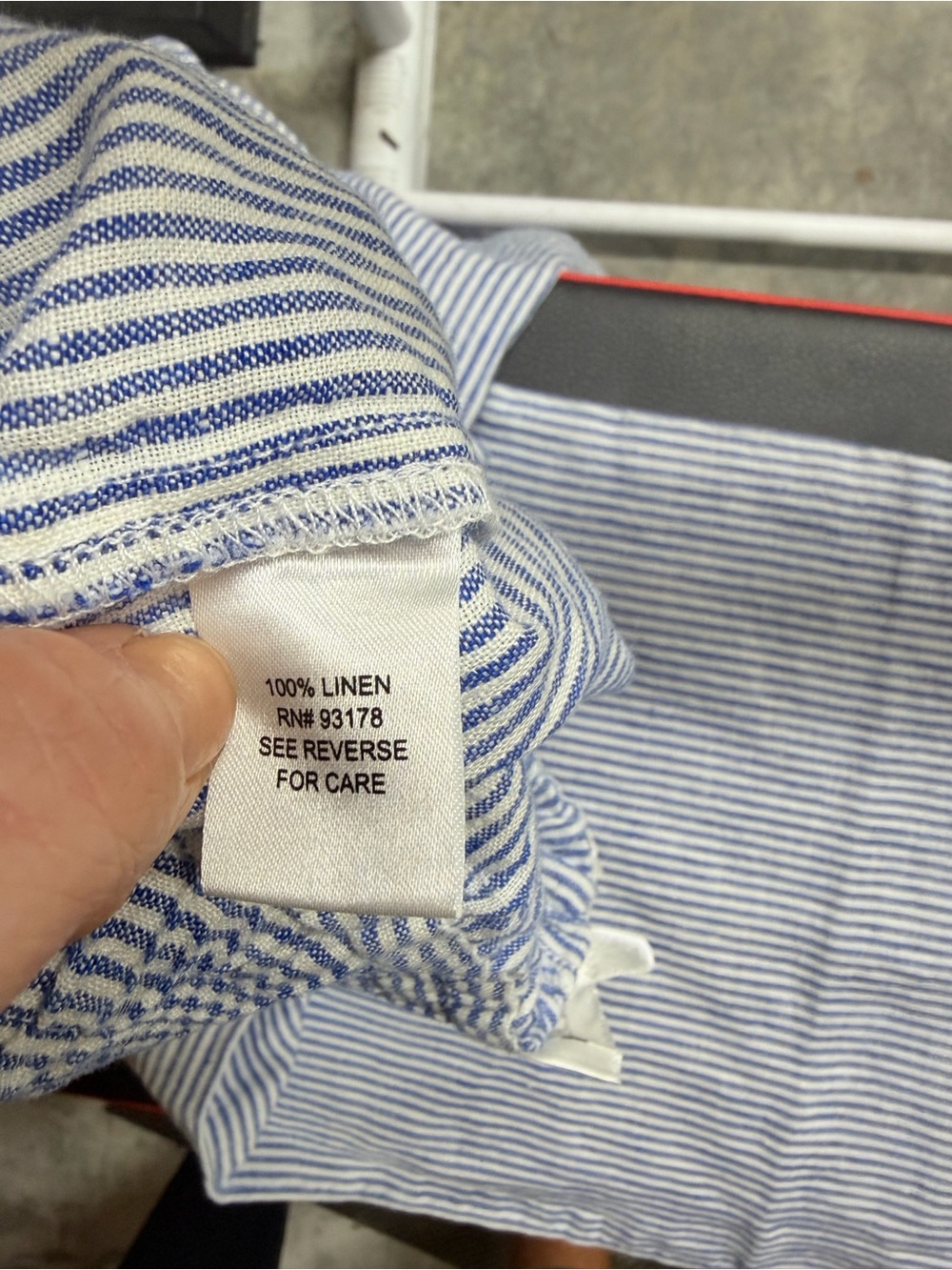 Chelsea & Theodore Blue and White Pinstripe Wide-Leg Pants - Picture 8 of 8